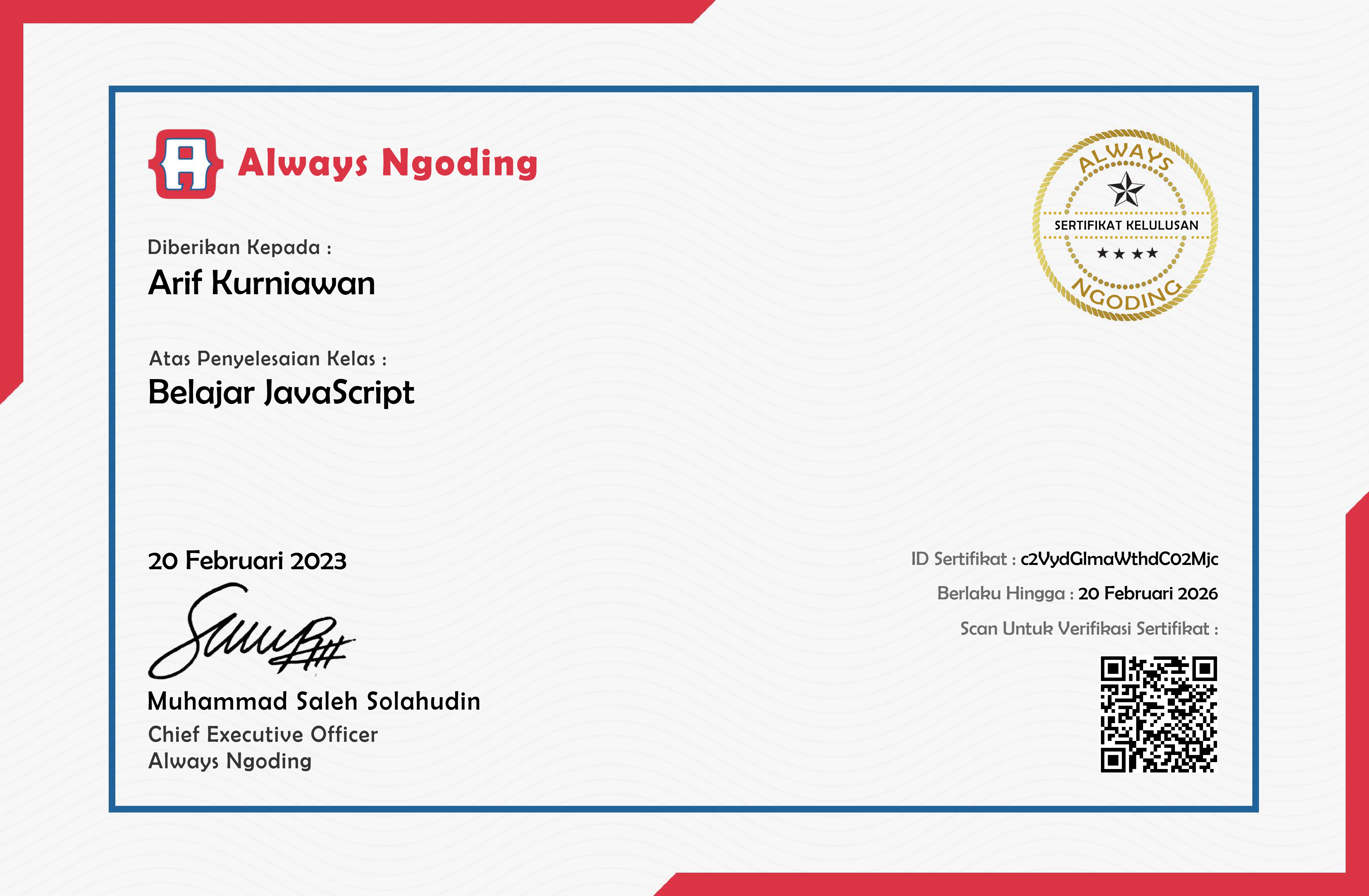 Always Ngoding - Javascript