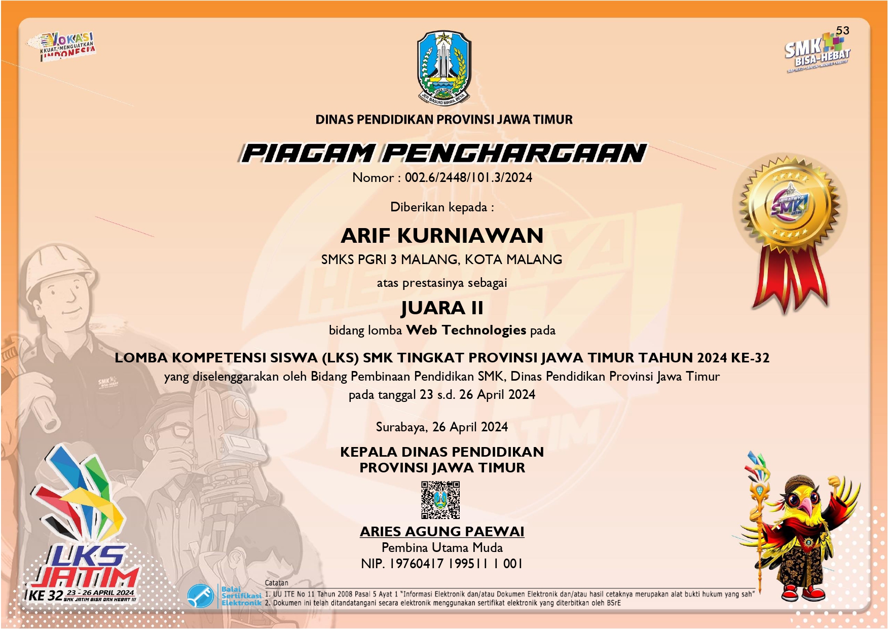 LKS Jawa Timur 2024 Juara II