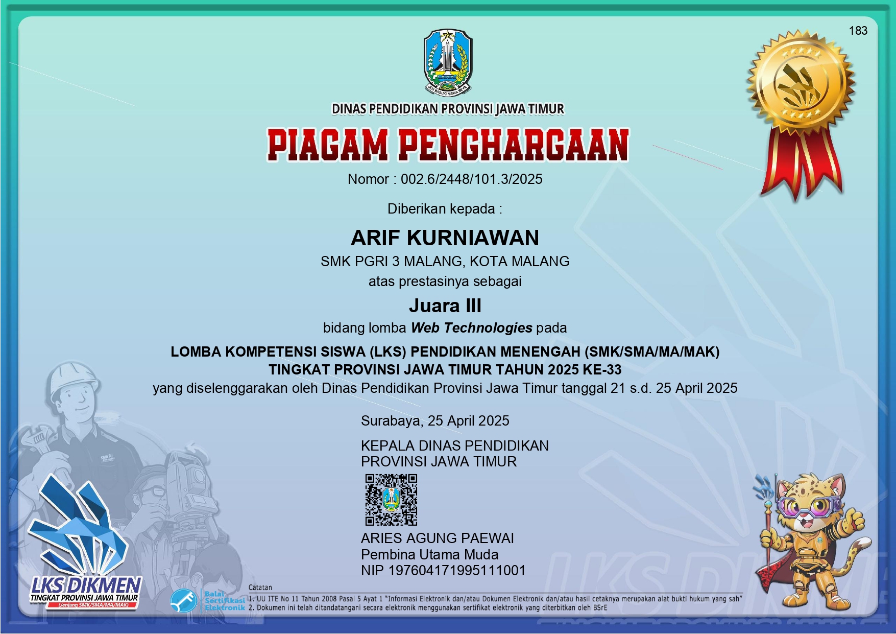 LKS Jawa Timur 2025 Juara III