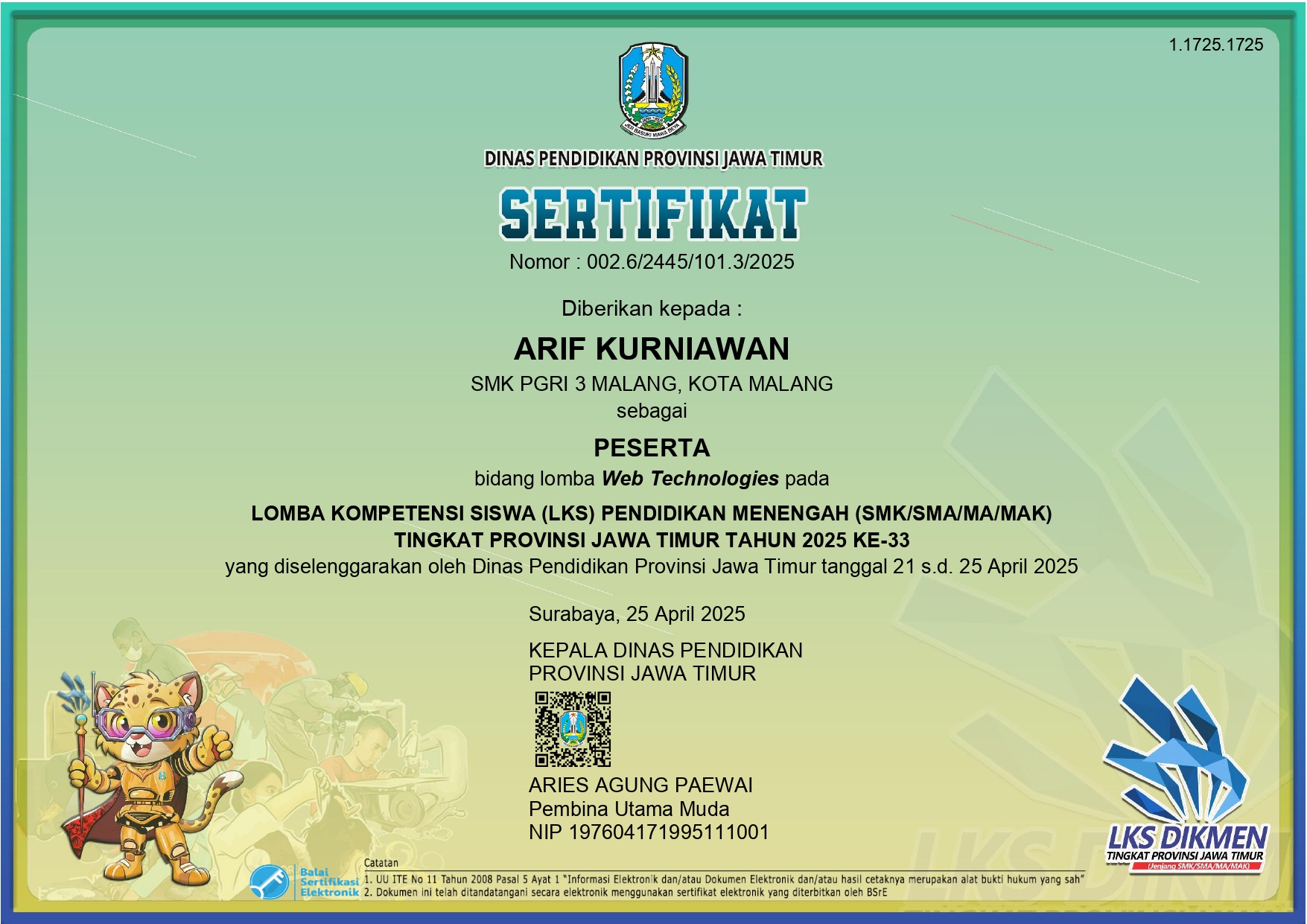 LKS Jawa Timur 2025 Peserta